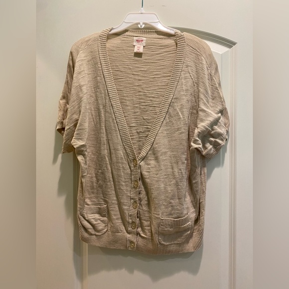 Mossimo Short Sleeve Beige Cardigan Size XXL - Picture 1 of 6